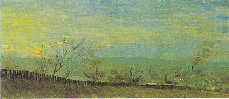 Landscape with plants in the moonlight